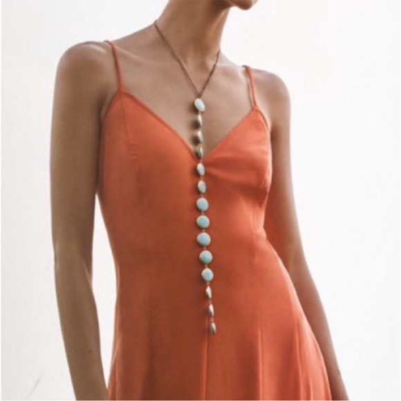 Anthropologie HD in Paris Sassafras Slip Maxi Dress Orange fall modal long strap - Picture 16 of 16